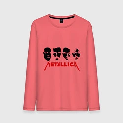 Лонгслив хлопковый мужской Metallica (Лица), цвет: коралловый
