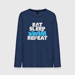 Мужской лонгслив Eat sleep swim repeat