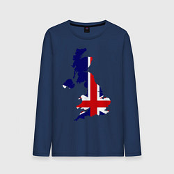 Лонгслив хлопковый мужской Великобритания (Great Britain), цвет: тёмно-синий