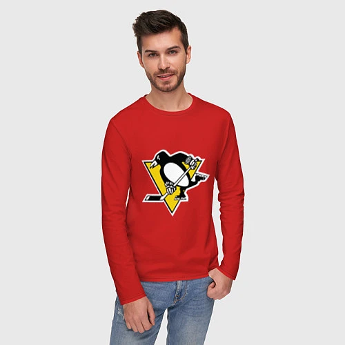 Мужской лонгслив Pittsburgh Penguins / Красный – фото 3