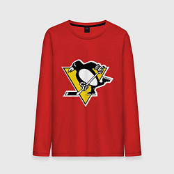 Лонгслив хлопковый мужской Pittsburgh Penguins, цвет: красный