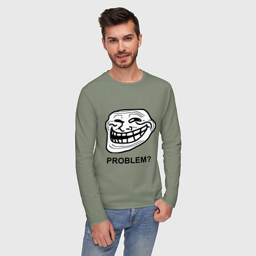 Мужской лонгслив Trollface. Problem? Проблемы? / Авокадо – фото 3