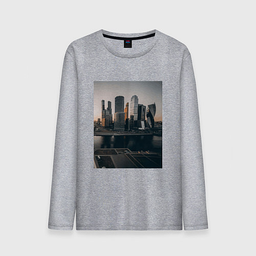 Мужской лонгслив Moscow City / Меланж – фото 1