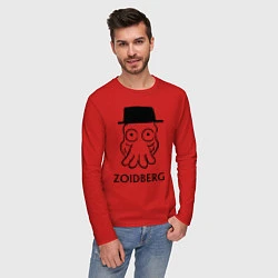 Лонгслив хлопковый мужской Zoidberg, цвет: красный — фото 2