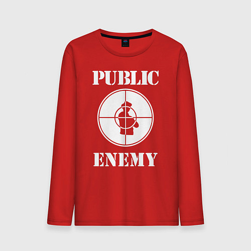 Мужской лонгслив Public Enemy / Красный – фото 1