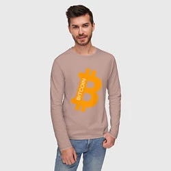 Лонгслив хлопковый мужской Bitcoin Boss, цвет: пыльно-розовый — фото 2