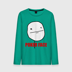 Лонгслив хлопковый мужской Poker Face цвета зеленый — фото 1
