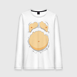 Лонгслив хлопковый мужской Пивной живот, цвет: белый