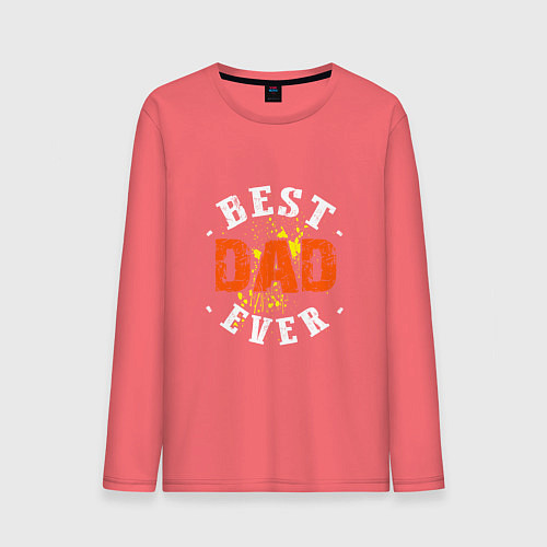 Мужской лонгслив Best Dad Ever / Коралловый – фото 1