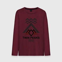 Лонгслив хлопковый мужской Twin Peaks House, цвет: меланж-бордовый