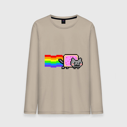 Мужской лонгслив Nyan Cat / Миндальный – фото 1