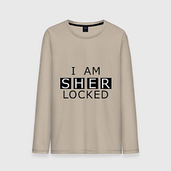 Лонгслив хлопковый мужской I am Sherlocked, цвет: миндальный