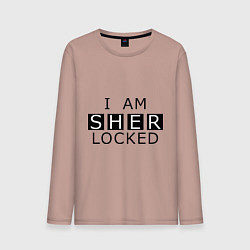 Лонгслив хлопковый мужской I am Sherlocked, цвет: пыльно-розовый