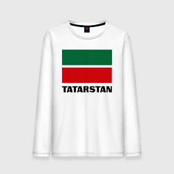 Лонгслив хлопковый мужской Флаг Татарстана, цвет: белый