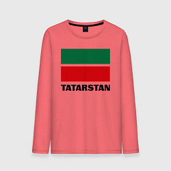 Лонгслив хлопковый мужской Флаг Татарстана, цвет: коралловый