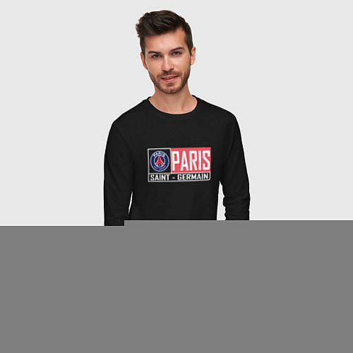 Мужской лонгслив Paris Saint-Germain - New collections / Черный – фото 3