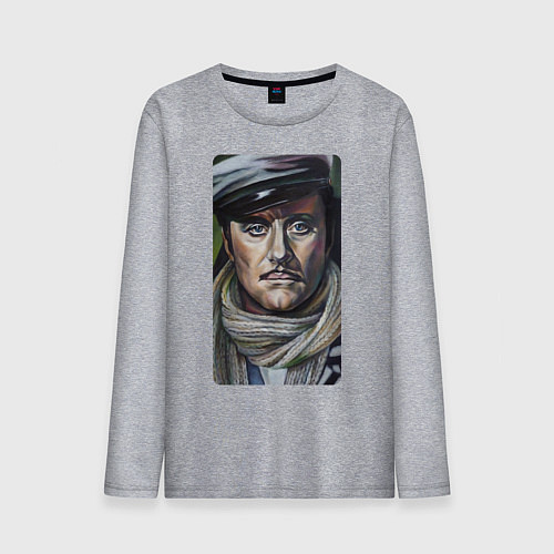 Мужской лонгслив Остап Бендер: портрет / Меланж – фото 1