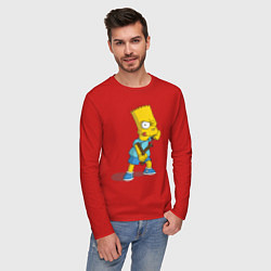 Лонгслив хлопковый мужской Bart Bully, цвет: красный — фото 2