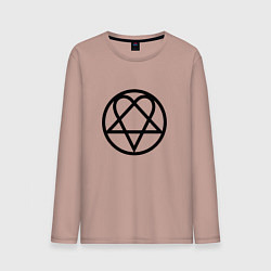 Лонгслив хлопковый мужской HIM Symbol, цвет: пыльно-розовый