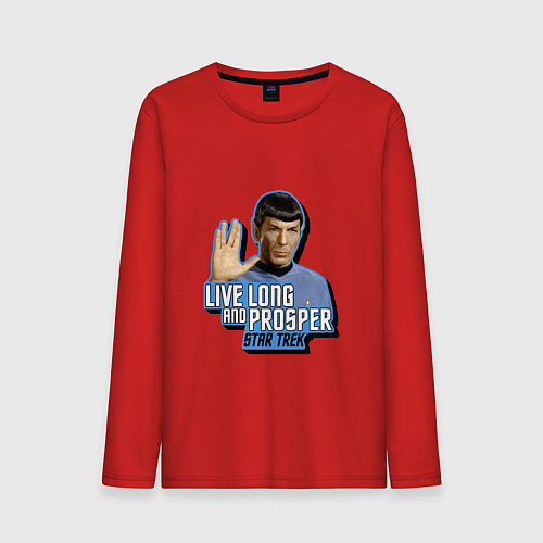 Мужской лонгслив Live long and prosper / Красный – фото 1