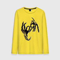 Лонгслив хлопковый мужской Korn bones цвета желтый — фото 1