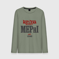 Лонгслив хлопковый мужской MEPHI, цвет: авокадо
