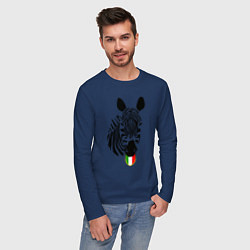 Лонгслив хлопковый мужской Juventus Zebra, цвет: тёмно-синий — фото 2