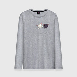 Лонгслив хлопковый мужской Кисы, цвет: меланж