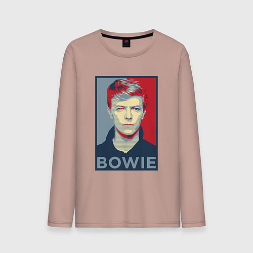 Мужской лонгслив Bowie Poster / Пыльно-розовый – фото 1