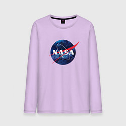 Лонгслив хлопковый мужской NASA: Cosmic Logo цвета лаванда — фото 1