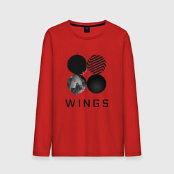 Лонгслив хлопковый мужской BTS Wings, цвет: красный