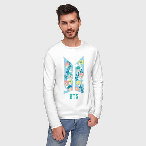 Мужской лонгслив BTS Army Floral / Белый – фото 3