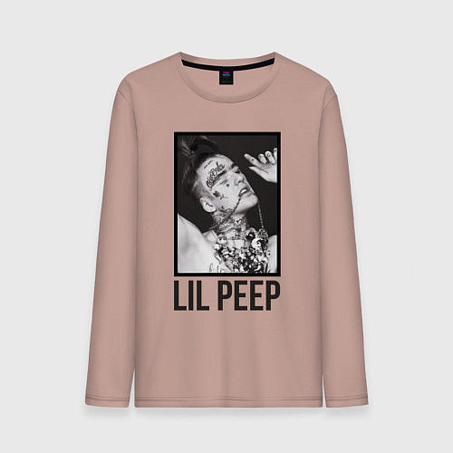 Мужской лонгслив Lil Peep: Black Style / Пыльно-розовый – фото 1