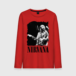Лонгслив хлопковый мужской Black Nirvana, цвет: красный