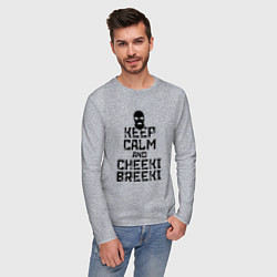 Лонгслив хлопковый мужской Keep Calm & Cheeki Breeki, цвет: меланж — фото 2