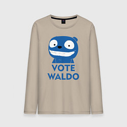 Лонгслив хлопковый мужской Vote Waldo, цвет: миндальный