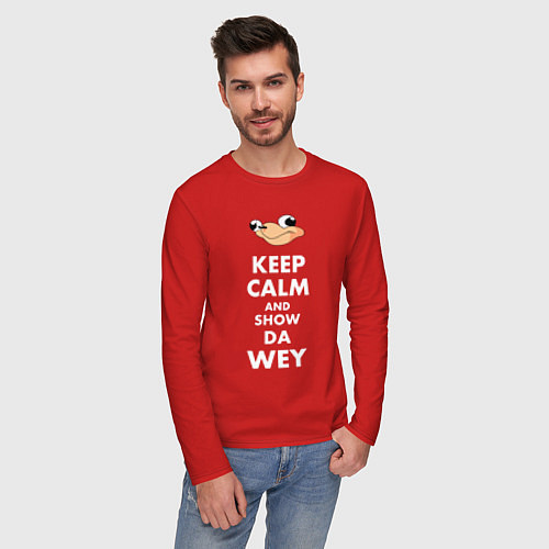 Мужской лонгслив Keep Calm & Show Da Wey / Красный – фото 3