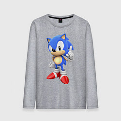 Лонгслив хлопковый мужской Classic Sonic, цвет: меланж
