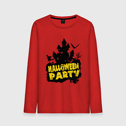 Лонгслив хлопковый мужской Halloween party-замок, цвет: красный