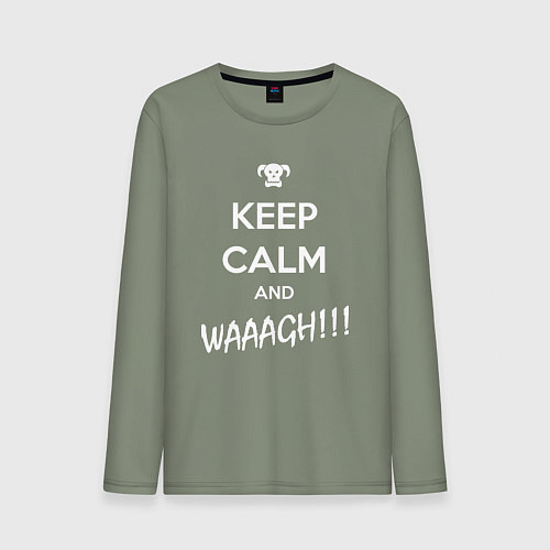 Мужской лонгслив Keep Calm & WAAAGH / Авокадо – фото 1