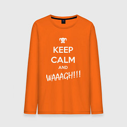 Лонгслив хлопковый мужской Keep Calm & WAAAGH цвета оранжевый — фото 1