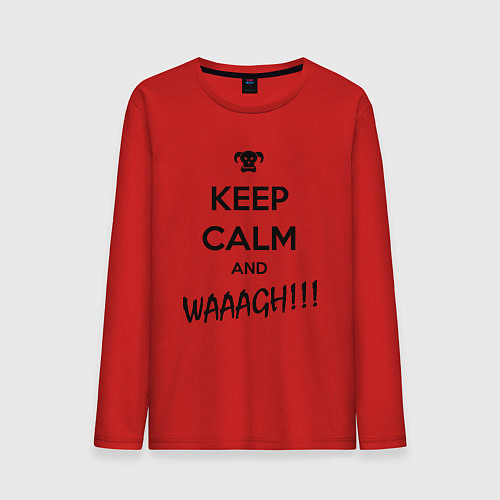 Мужской лонгслив Keep Calm & WAAAGH / Красный – фото 1