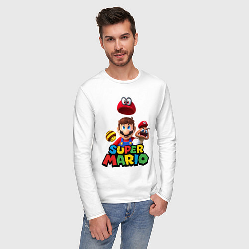 Мужской лонгслив Super Mario / Белый – фото 3
