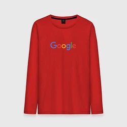Лонгслив хлопковый мужской Google, цвет: красный