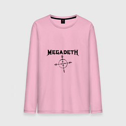 Лонгслив хлопковый мужской Megadeth Compass цвета светло-розовый — фото 1
