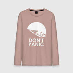 Лонгслив хлопковый мужской Elon: Don't Panic, цвет: пыльно-розовый