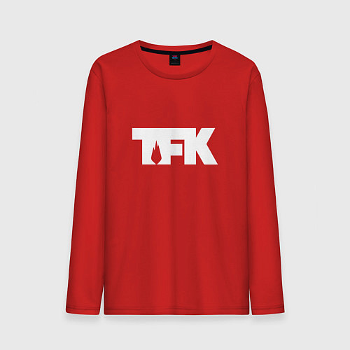 Мужской лонгслив TFK: White Logo / Красный – фото 1