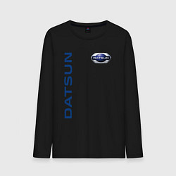 Лонгслив хлопковый мужской Datsun логотип с эмблемой, цвет: черный