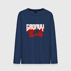 Лонгслив хлопковый мужской Evil Dead: Groovy, цвет: тёмно-синий