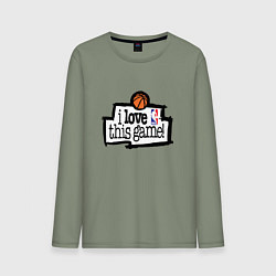 Лонгслив хлопковый мужской Basketball: I love this game, цвет: авокадо